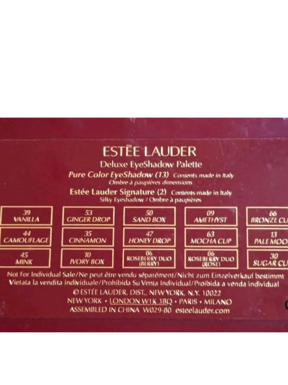 Estee Lauder Deluxe 15 Eyeshadow Palette Red Compact Amethyst Mink Discontinued